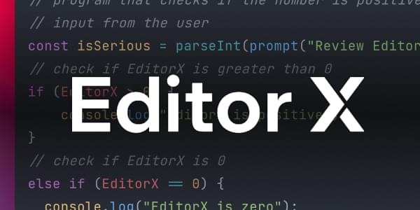 Editor x on code illustration