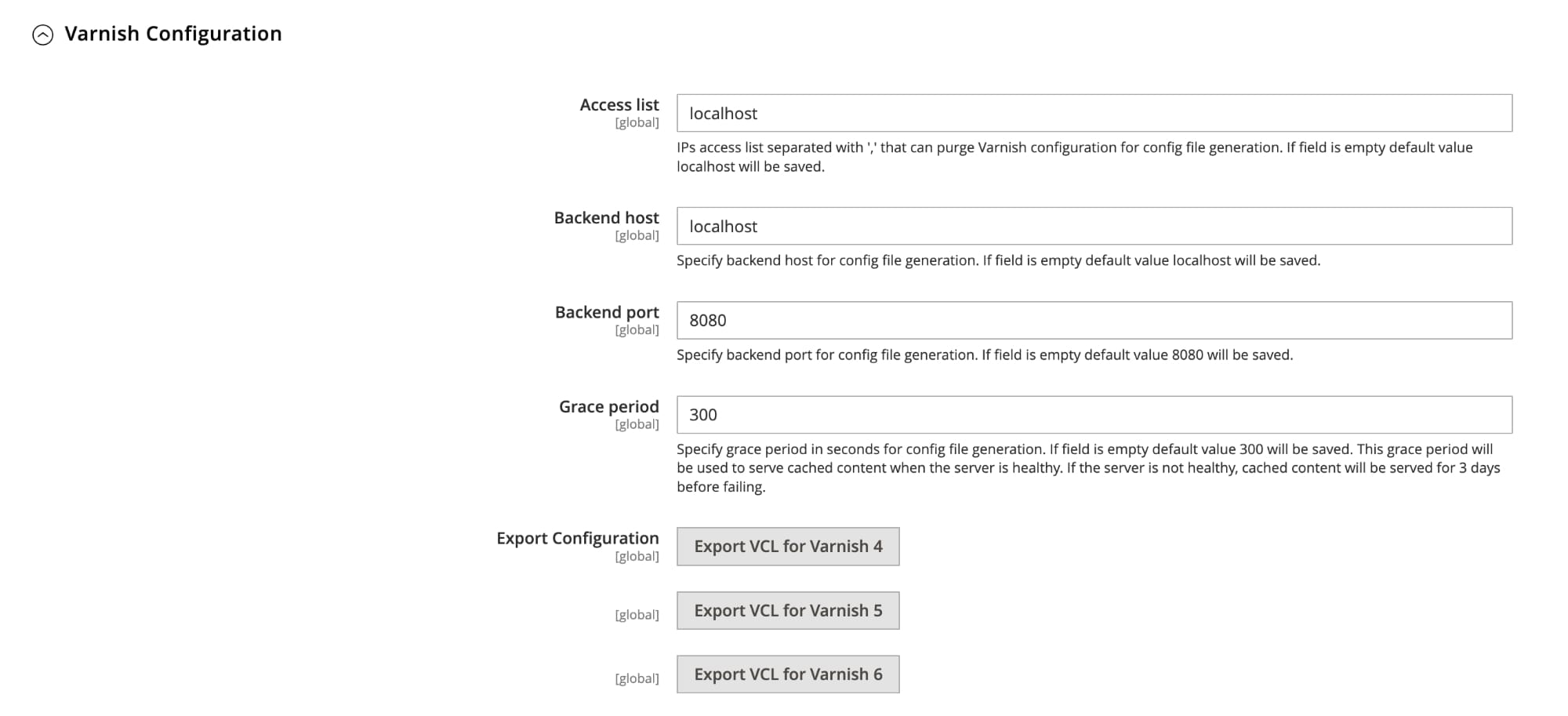 Varnish Configuration