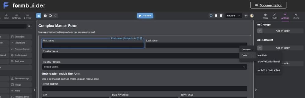 interface for manual settings