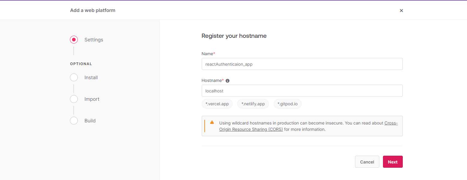 register hostname page