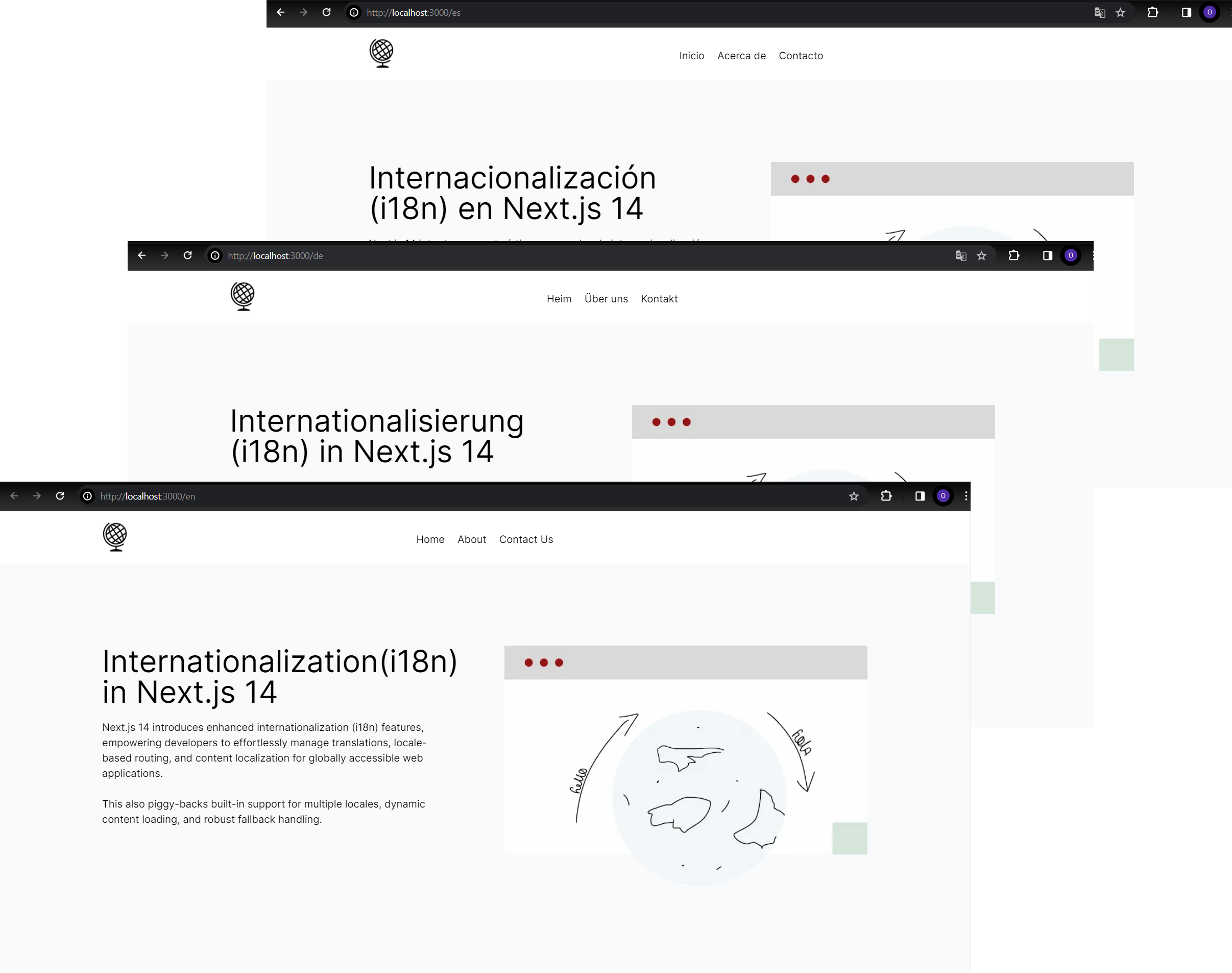 page route with languages