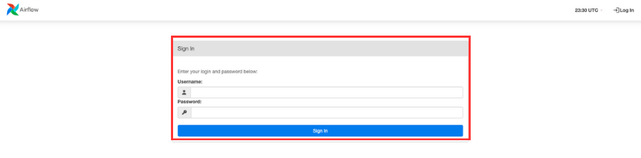 airflow dashboard login